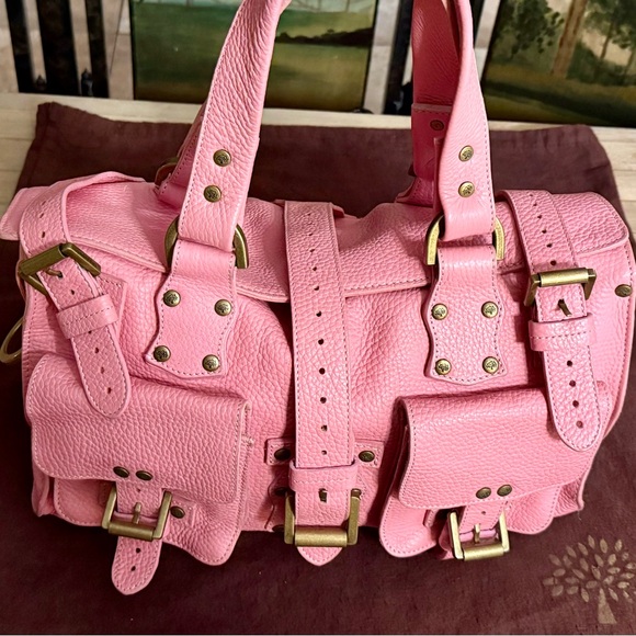 Mulberry Limited Edition Pink Pebbled Leather Roxanne Satchel Bag - Picture 4 of 16